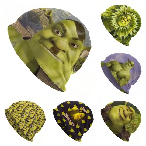 Shreks Funny Meme Animated Skullies Beanies Hat Comedy Film Cool Men Women Ski Caps Warm Dual-use Bonnet Hat
