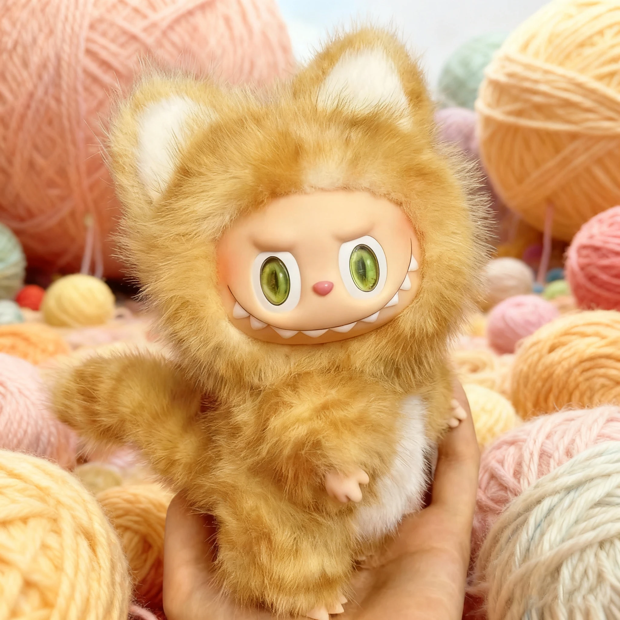 

V1,2,3Labubu 17 см милая кукла-кошка одежда Hakimi плюшевая Fury вертикальная кукла аксессуары для одежды вид на правый