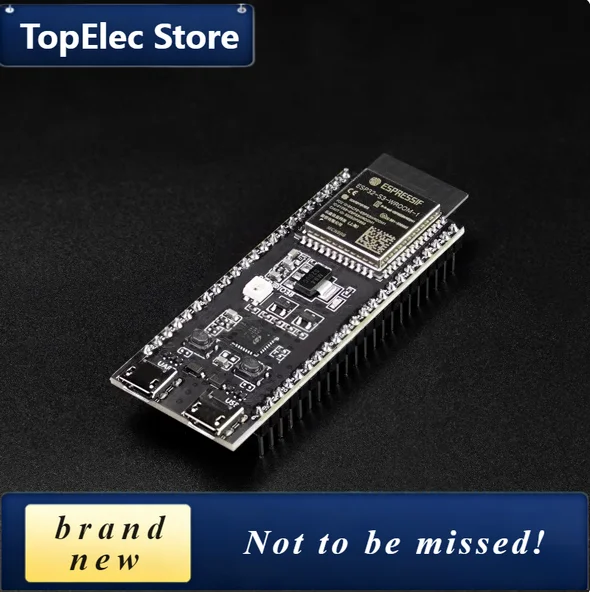 TopElec ESP32-S3-DevKitC-1 Development Board with Wi-Fi & BLE 5.0, Dual-Core 240MHz LX7 CPU, 4MB Flash, AIoT for Voice/Face Reco