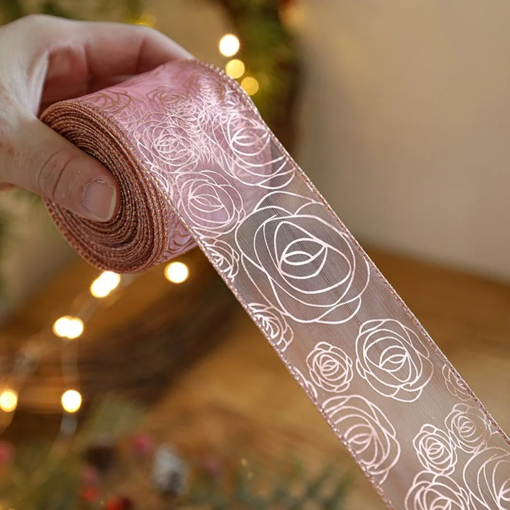 New 2m Christmas Ribbon DIY Xmas Gift Fabric Swirl Ribbon Plaid Bow Snowflake Lmitation Linen Burlap Ribbon