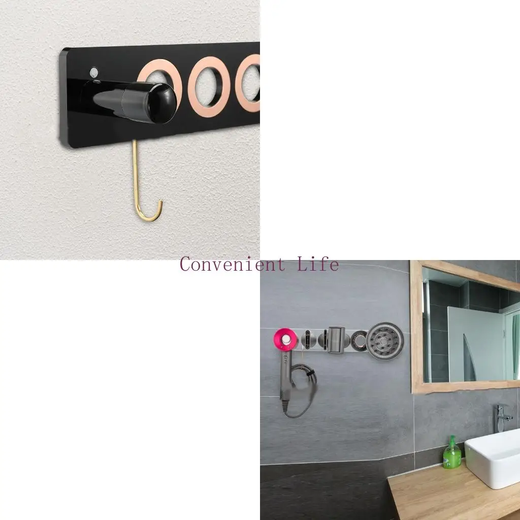 

L1EE Hairdressing Tool Hair Blower Shelf Wall Hair Dryer Racks Waterproof