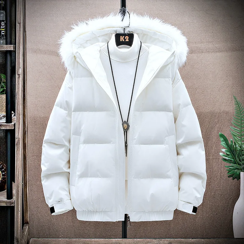 Winter Casual Thickened Men's Solid Color Warm Youth Down Jacket