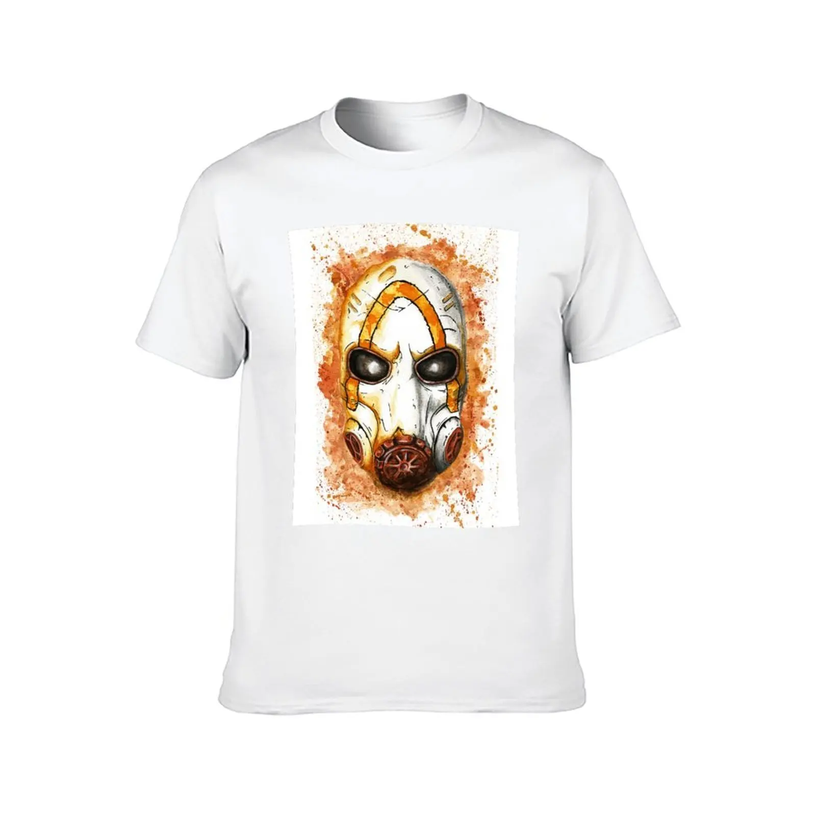 تي شيرت بألوان مائية تي شيرت رجالي تي شيرت رجالي قطن 100% قناع مضحك قميص رجالي من القطن تي شيرت نفسي