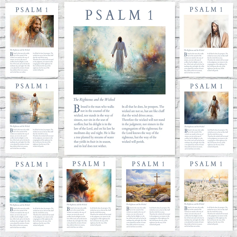 Scripture Psalm Bible Verse Posters Christian Jesus Laughing Prints Canvas Painting Wall Art Pictures Church Bedroom Home Decor