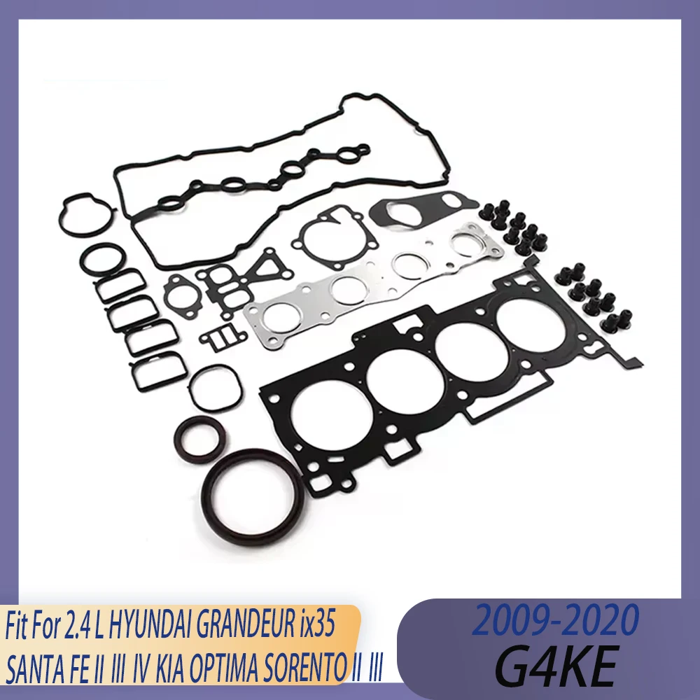 Engine Cylinder Head Full Gasket Bolt Set Fit 2.4 L GAS G4KE 09-20 For HYUNDAI GRANDEUR ix35 SANTA FE Ⅲ Ⅳ KIA OPTIMA SORENTO