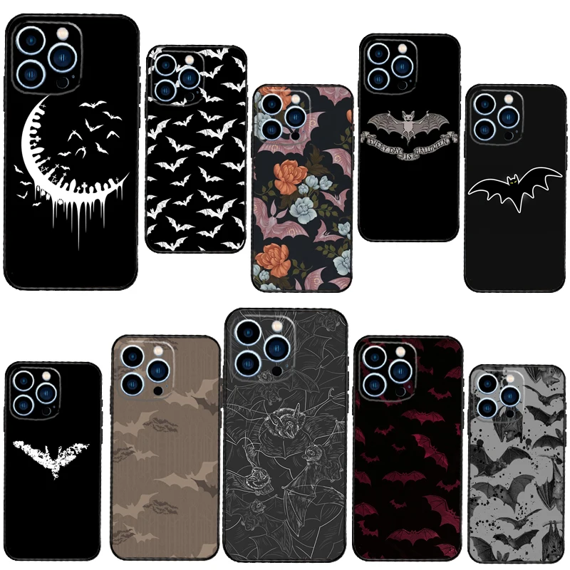 Goth Vampire Bat Gothic Case For iPhone 12 13 Pro Max X XS XR Plus Case For iPhone 11 14 15 16 Pro Max Coque