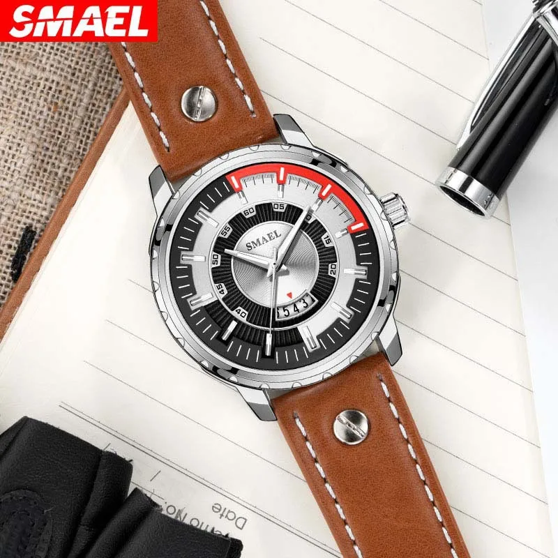 Smael Watch Male Student Sports Quartz Watch Non-Mechanical Strap Calendar Luminous