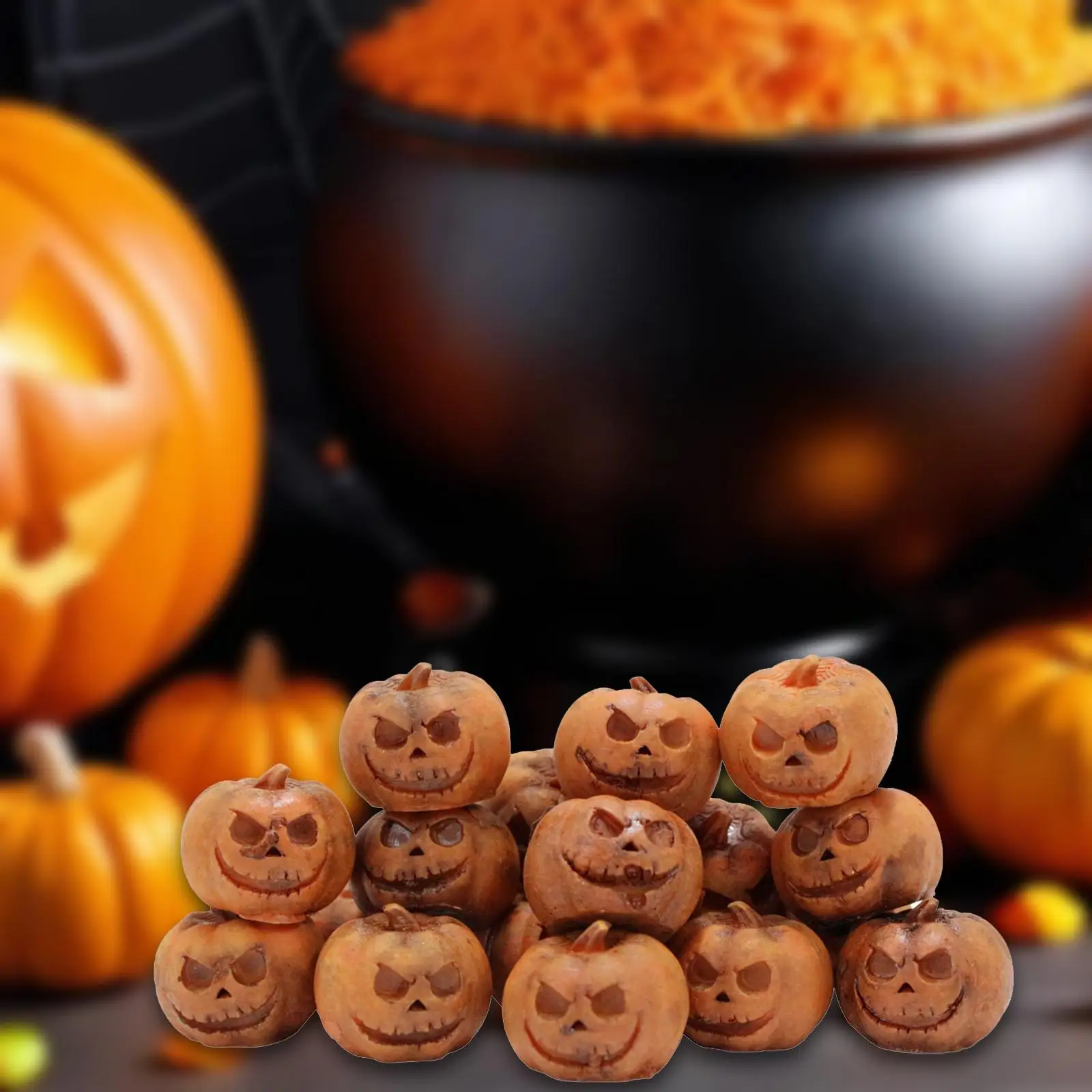 Figurine di zucca in miniatura 20x decorazioni di Halloween per il cortile della tavola di casa
