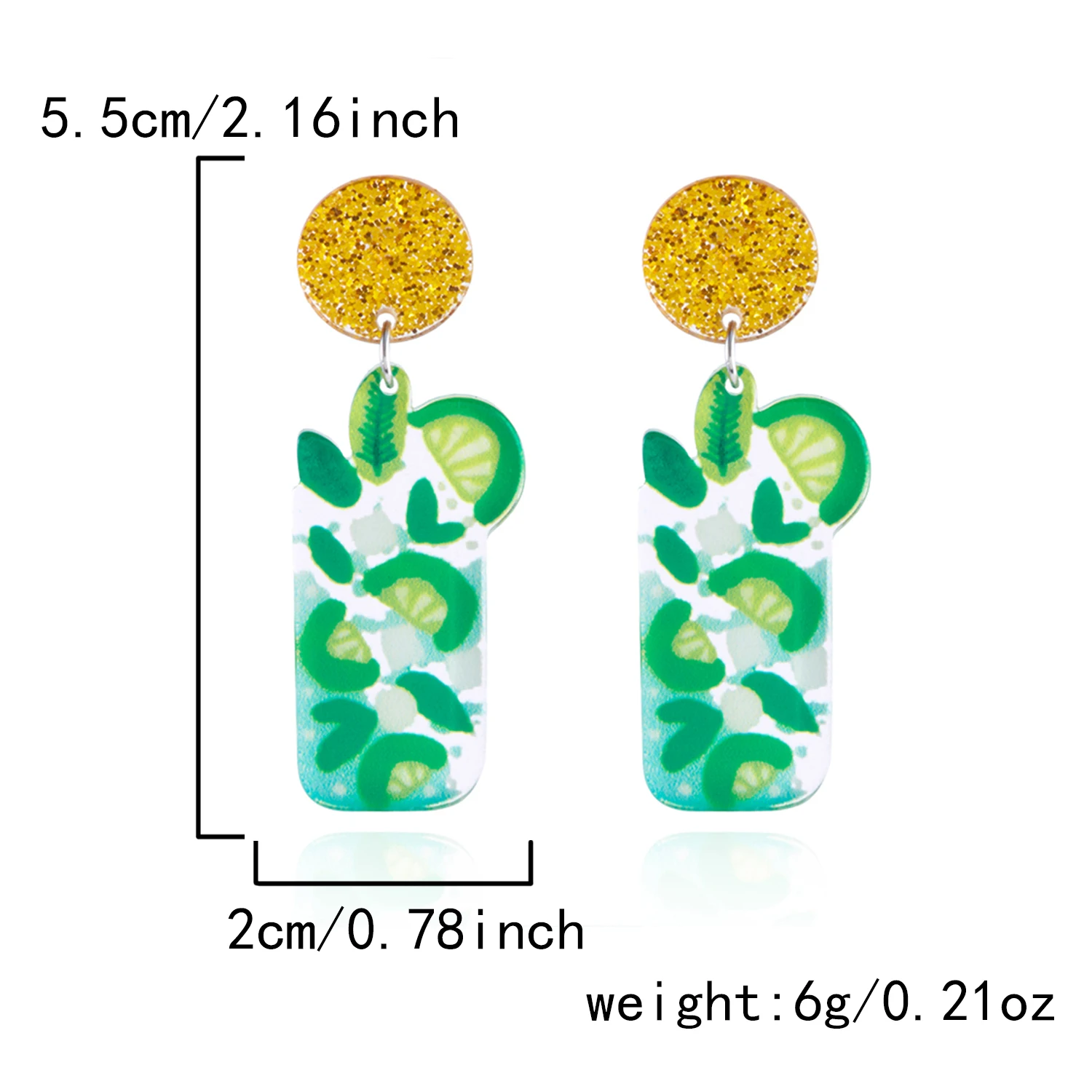 Bunte Muster Acryl Schmetterling Tropfen Ohrringe für Frauen Einfache Obst Geometrie Harz Baumeln Ohrringe Täglichen Schmuck Zubehör – Detail 20