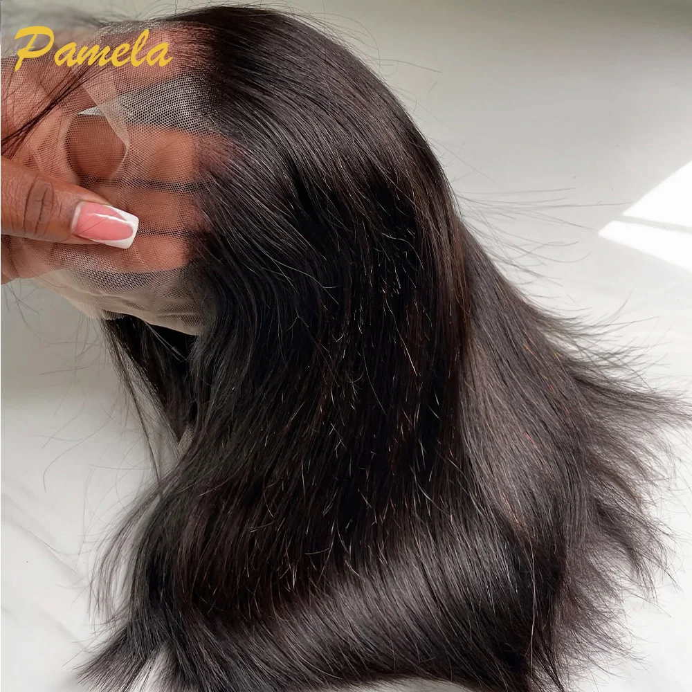 

Double Drawn Glueless Wig Human Hair Straight Short Bob 4x4 9x6 Transparent Lace Closure Preplucked Princess Hair Wig For Women