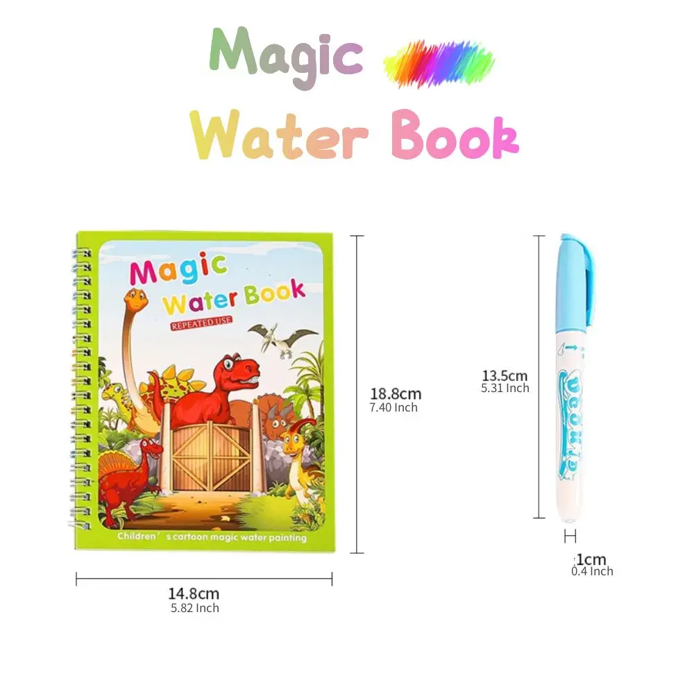 Libro de colorear reutilizable para niños, juguete sensorial de dibujo y pintura con agua mágica, Educación Temprana, novedad