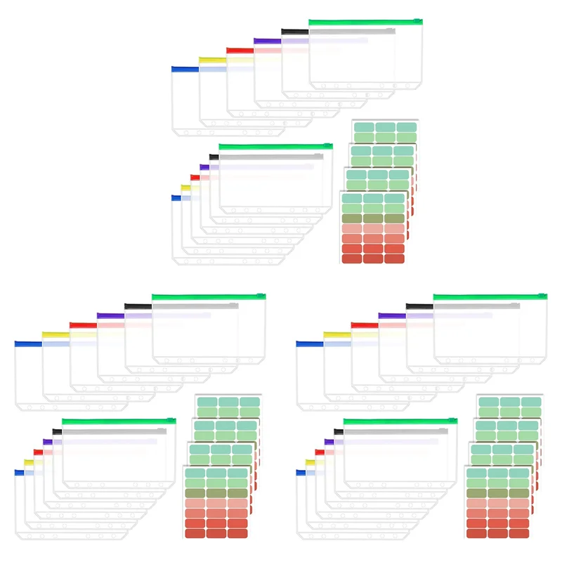 36 шт. карманы для папок формата А5, вставки для папок формата А5 с 6 отверстиями и 42 клейкими вкладками для папок для 6 кольцевых папок для ноутбуков