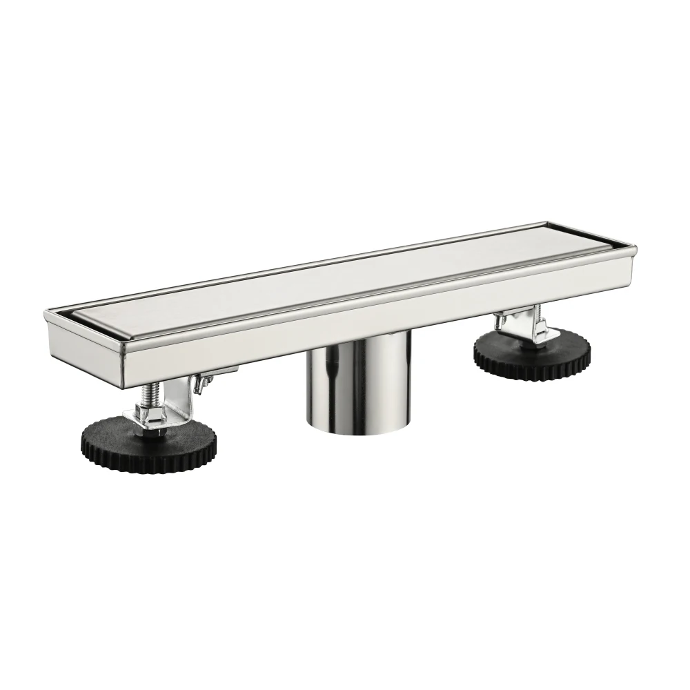 12 Inches Linear Shower Drain with Removable Cover 304 Stainless Shower Drain  Included Hair Strainer and Leveling Feet