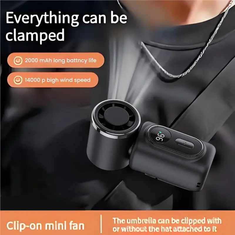 [B25B!】 Umbrella Holder Function Portable Handheld Fan With Clip USB Charging Compact Personal Cooling Fan