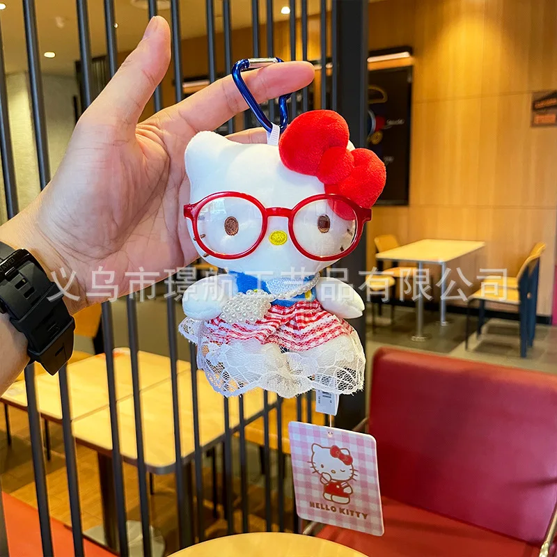 Sanrio hellokitty14cm boneca de pelúcia kawaii mochila pingente super macio casal presente dos desenhos animados presente aniversário das crianças