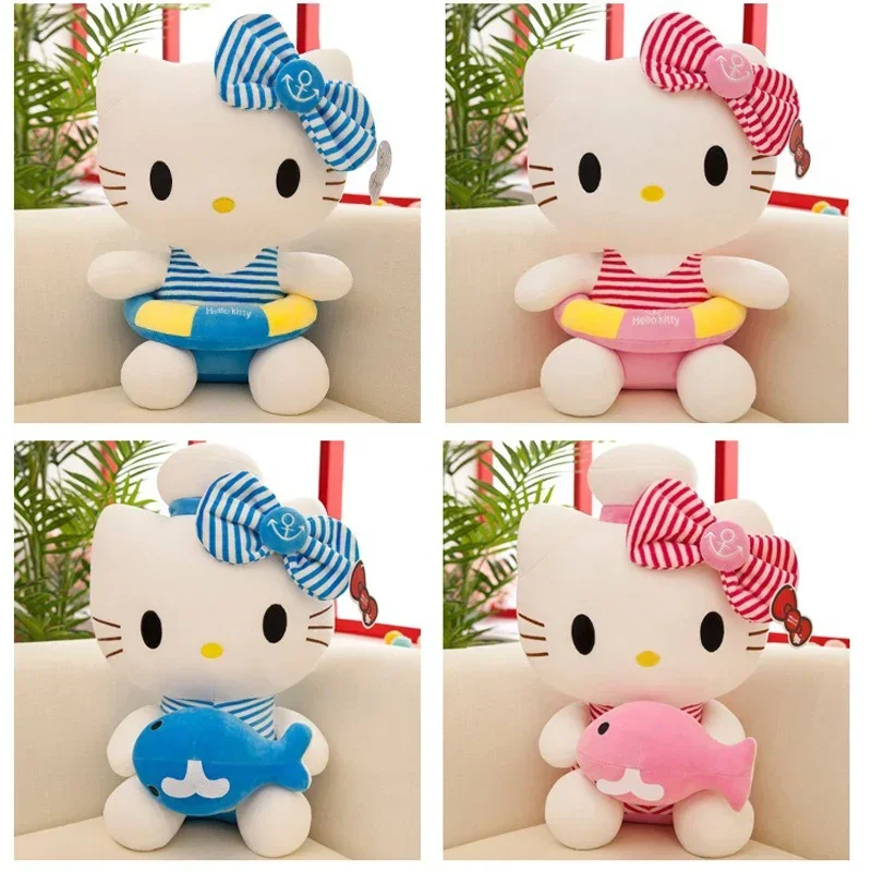 25cm Hello Kitty juguetes de peluche Sanrio lindo película KT gato muñecas suave relleno Hello Kitty regalos de cumpleaños para niños juguetes de animales