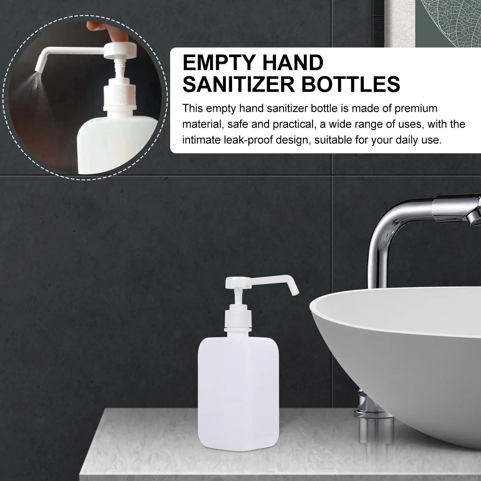 6Pcs Empty Hand Bottles 500Ml Leak-Proof Pump Spray Bottles for Hand Soap Refill Portable Travel Hairdressing Plant