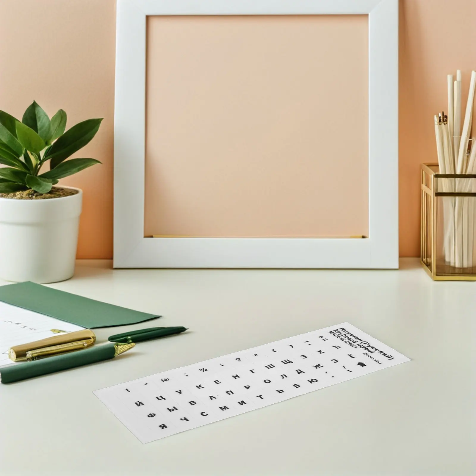2Pcs Laptop Keyboard Sticker Reusable Replacement Russian Letters Stickers For Notebook Desktop Clear