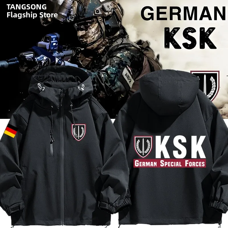 

Немецкая тактическая куртка KSK из ветрозащитного полиэстера и нейлонового композитного волокна, повседневная, с капюшоном и карманами на молнии