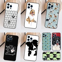 Cartoon Border Collie Phone Case For iPhone 16 15 Pro Max 11 12 13 Mini 14 Plus X XR XS Max Cover