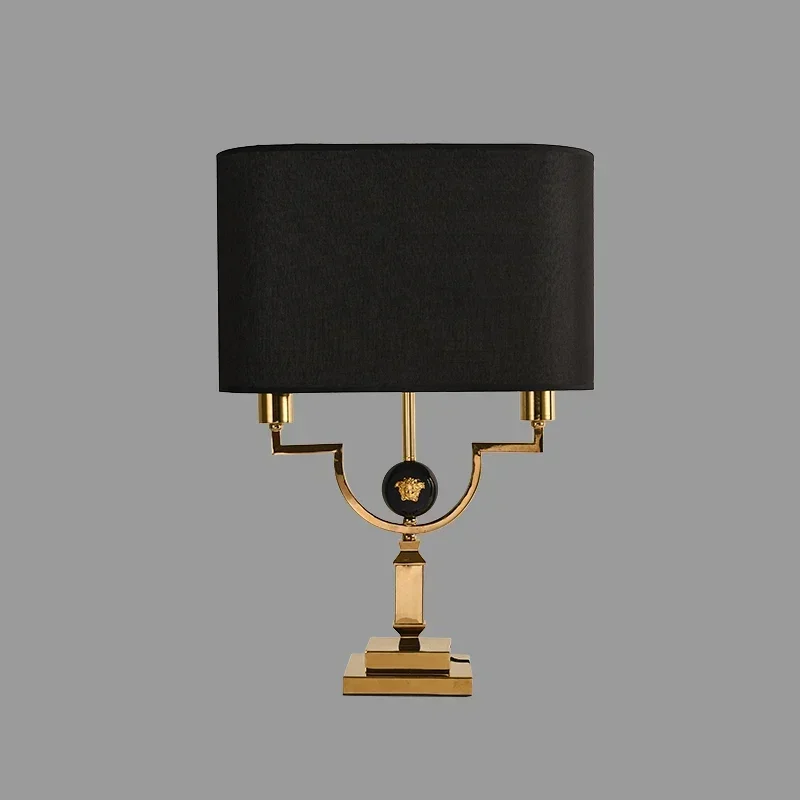 

GHEUVNJ American Antique Table Lamp for Living Room Bedside Decorative Gold Metal Desk Lights Bedroom Home Deco Stand Lamps