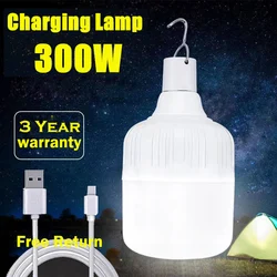 Lumières de secours portables rechargeables par USB, crochet de lanterne LED, lampe de tente réglable, ampoule d'éclairage extérieure, barbecue, pêche, camping, 200W