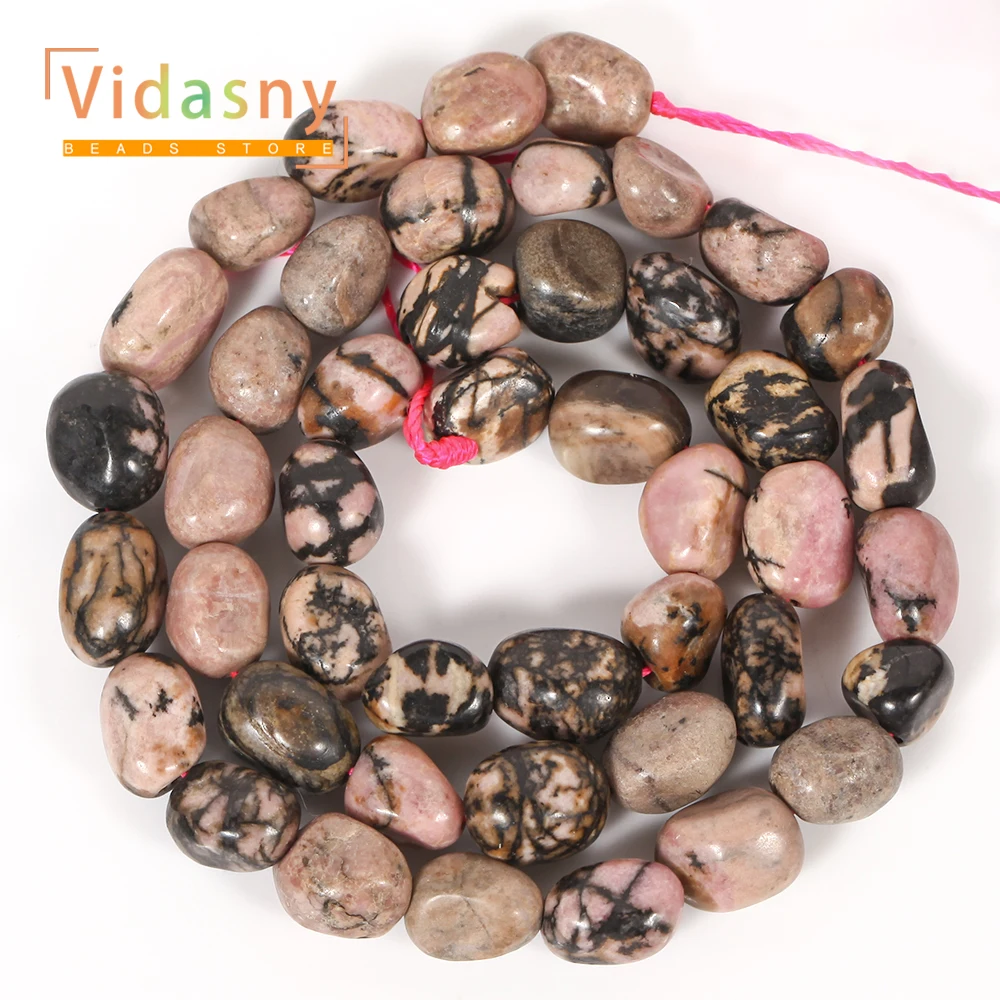 8-10mm Natürliche Schwarze Rhodonit-Perlen, Unregelmäßige Ovale Lose Perlen für Schmuckherstellung, DIY-Armbänder und Accessoires – Detail 4