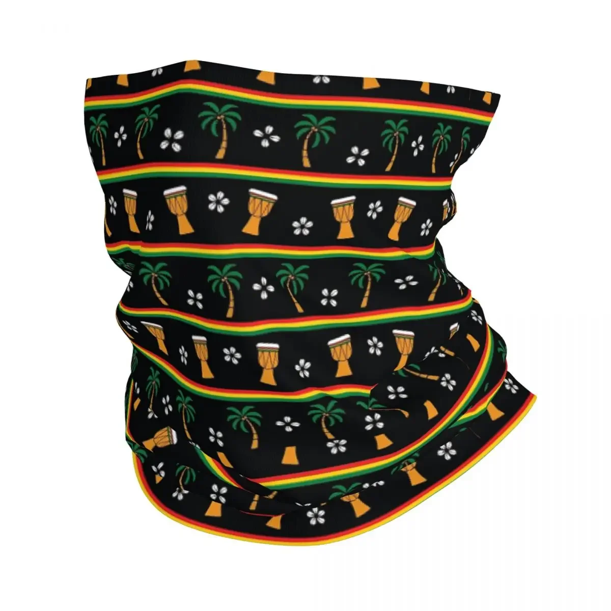 New African Drums Djembe Bandana Neck Cover Rasta Reggae Music Balaclavas Magic Scarf Multi-use Face Mask Fishing Adult Windproo