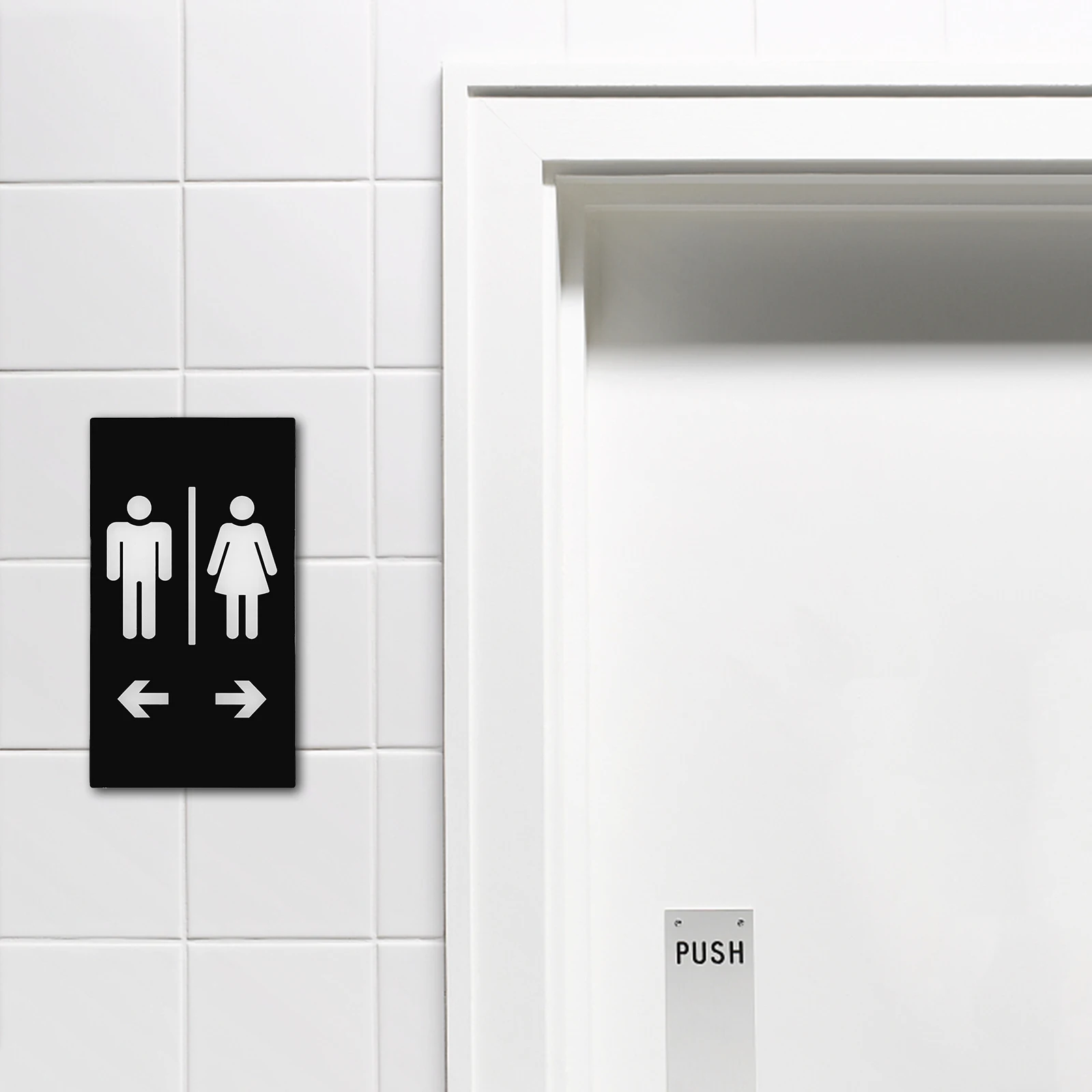 

Self-Adhesive Acrylic Toilet Sign Men Women Bathroom Restroom Identification Plate for Hotel Office Bathroom Door Signs