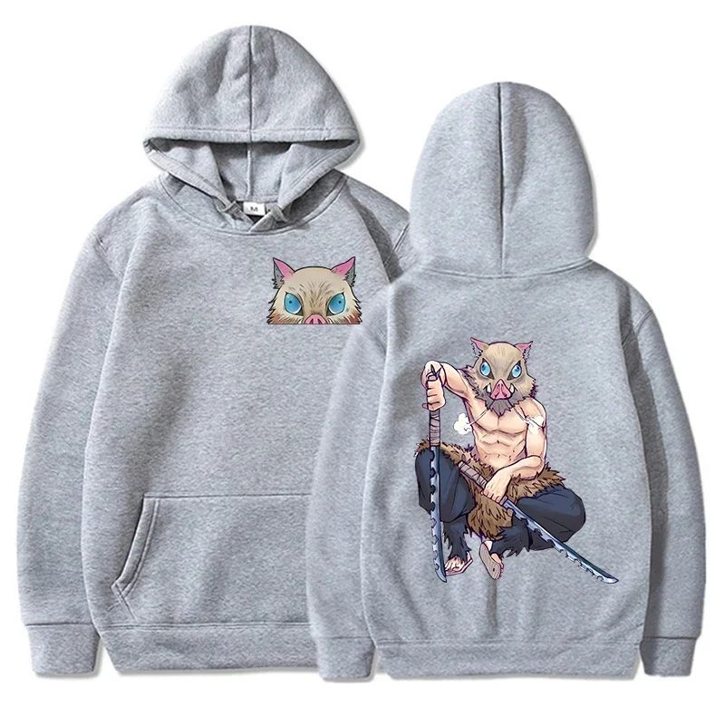 New Anime Hashibira Inosuke Printed Pullover Fashion Women Men Long Sleeve Casual Hooded Personality Sweatshirt