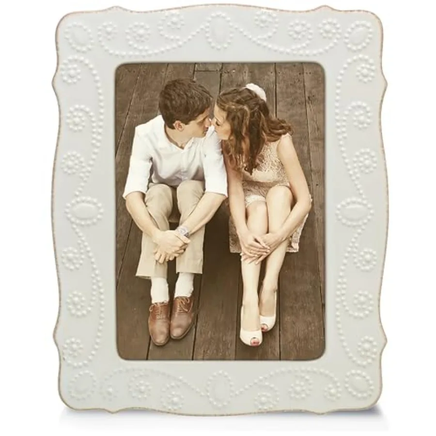 

858821 Белая французская рамка Perle 5" X 7" весом 1.55 фунта