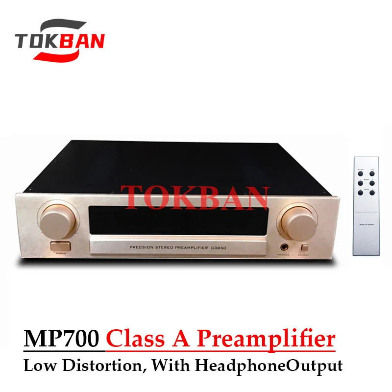 Tokban MP700 Class A Preamplifier Balanced XLR Headphone Output with Remote Control HIFI Preamplifier Audio Power Amplifier