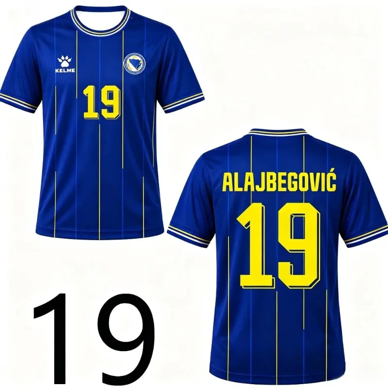 Bosnia Herzegovina‑Inspired Fan Soccer Jersey No.11 Blue Striped 3D Print Quick‑Dry Breathable Unisex Supporter Sports T‑Shirt view 6