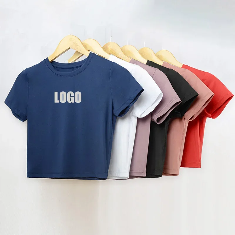 Custom LOGO women's new milk silk simple sports t-shirt women's running fitness training short-sleeved top