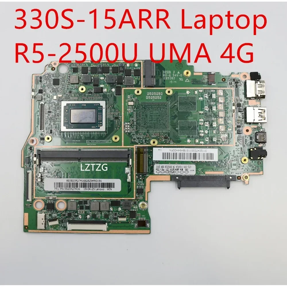 

Motherboard For Lenovo ideapad 330S-15ARR Laptop Mainboard R5-2500U UMA 4G 5B20R27416