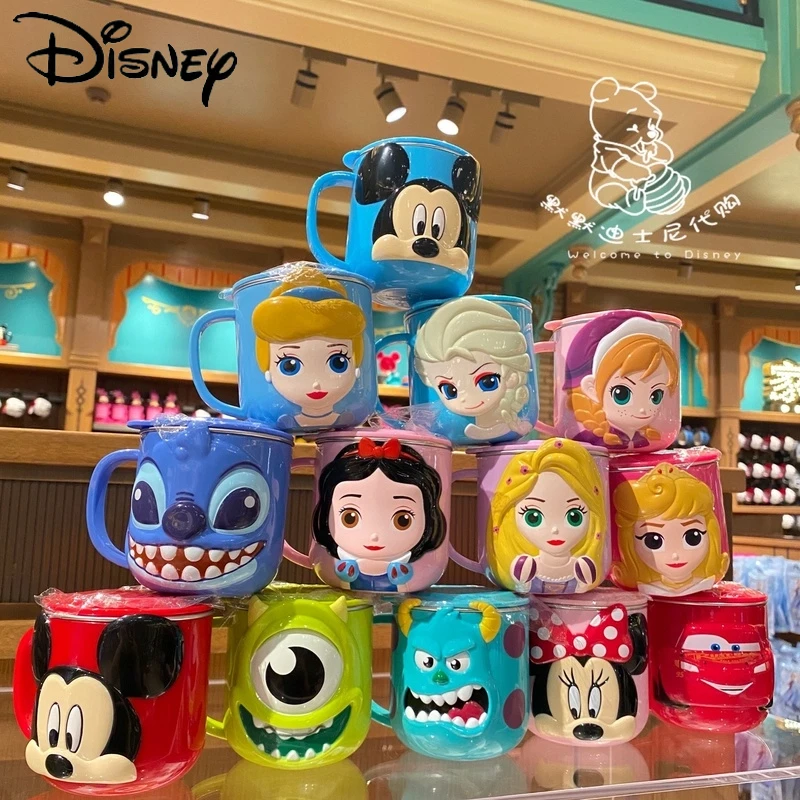 

Disney Белоснежка, Эльза, стежка, Микки и Минни, детская креативная мультяшная чашка из нержавеющей стали, масштабированная чашка для воды, защита от падения, подарки