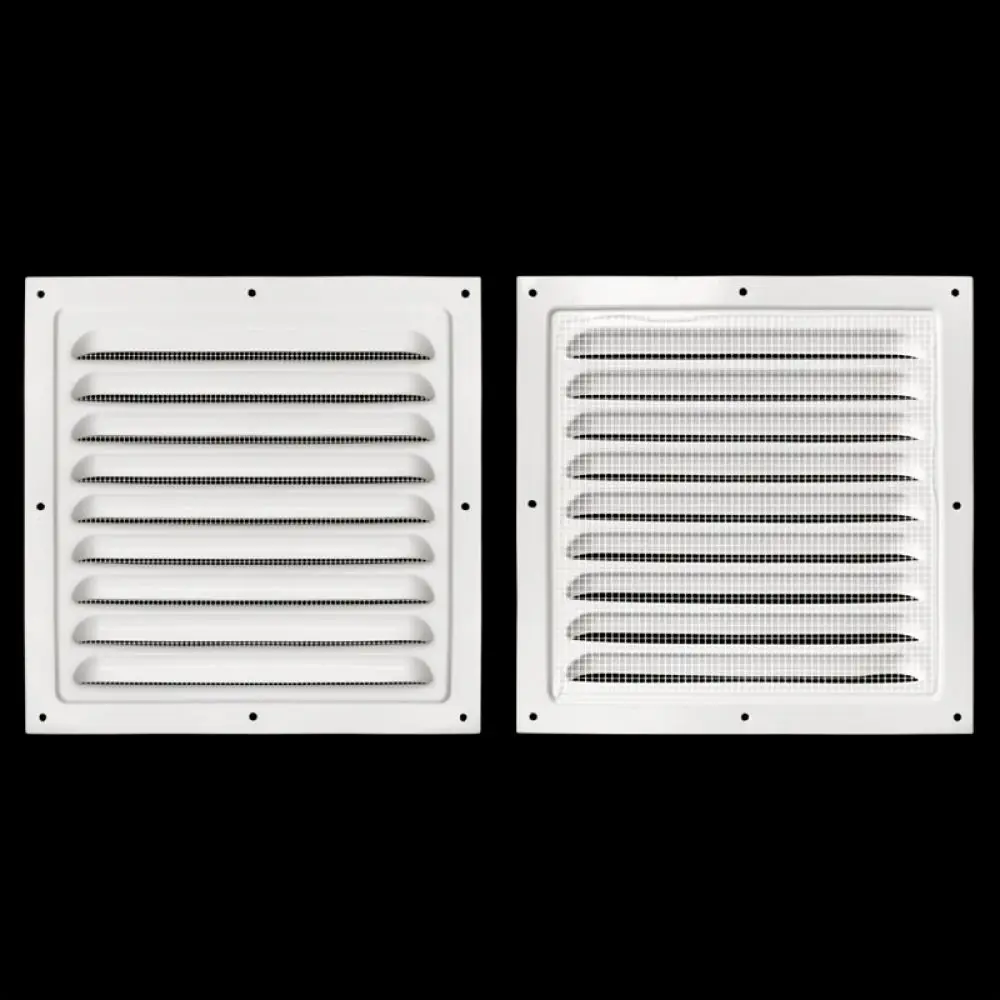 Exterior Wall Aluminum Vent Louvers Air Exhaust Grille Rainproof Ventilation Duct Cover Protective Mesh Heat Sink Diffuser