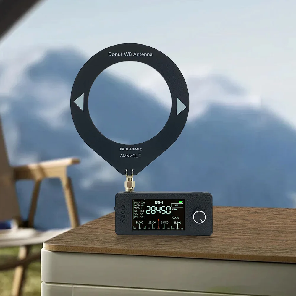 SI4732 0.5-108 ميجا هرتز راديو محمول LSB USB AM FM جيب راديو صغير 1.9 بوصة IPS شاشة HF SW MW VHF راديو مع هوائي حلقي
