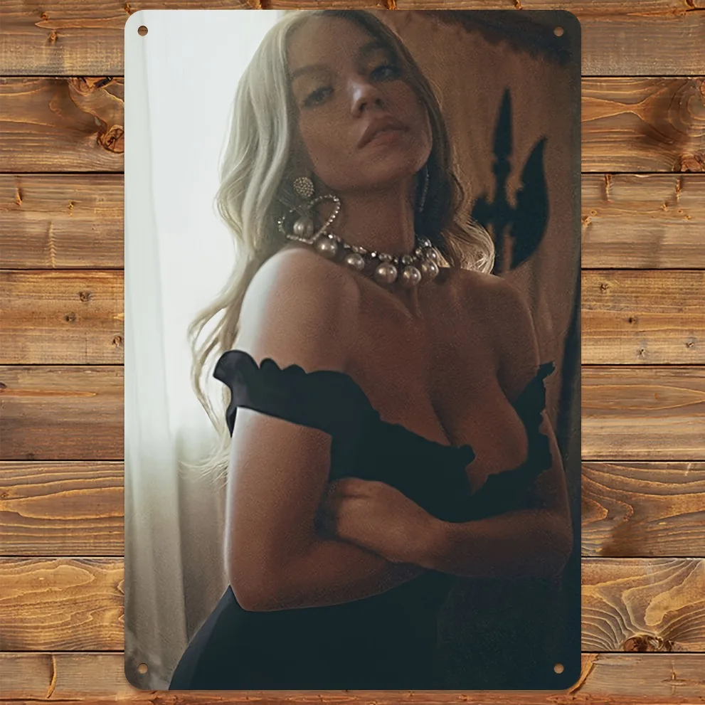 Sydney Sweeney Movie Poster Aluminum Sign, 8x12 Inch Vintage Wall Art, Unframed Classic for Room Decor & Fan Gift.
