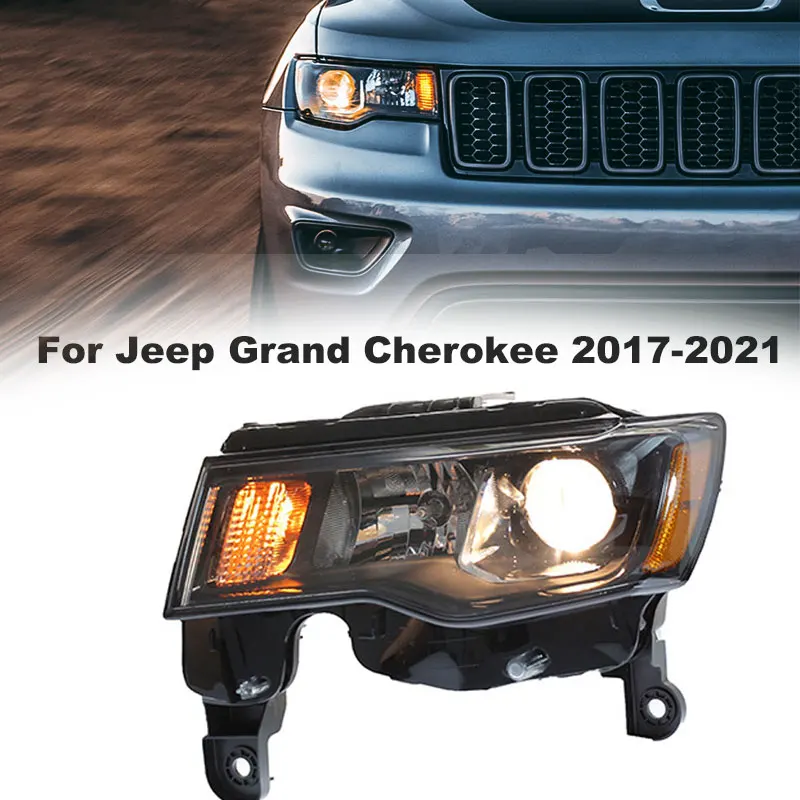 

Светодиодная фара для Jeep Grand Cherokee 2017-2021, передняя фара DRL, светодиодная оригинальная галогенная фара, автомобильные аксессуары