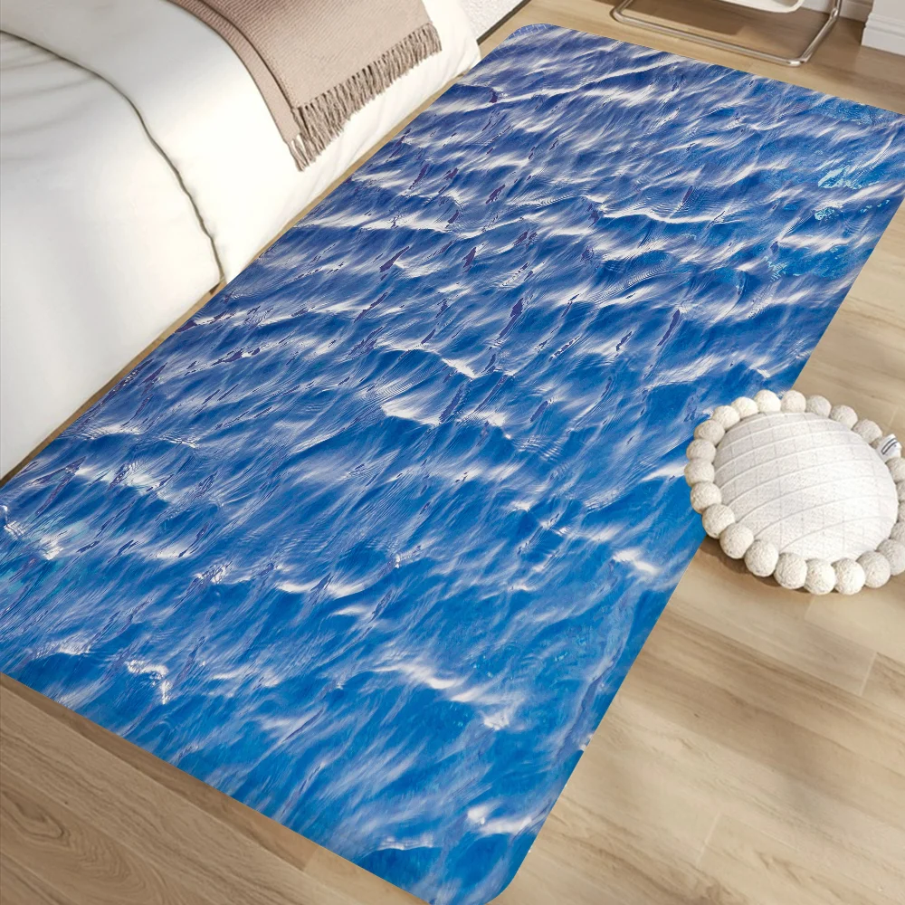 3D Ocean Sea Water Hallway Carpet Washable Non-Slip Living Room Sofa Chairs Area Mat Kitchen Doormat Area Rug