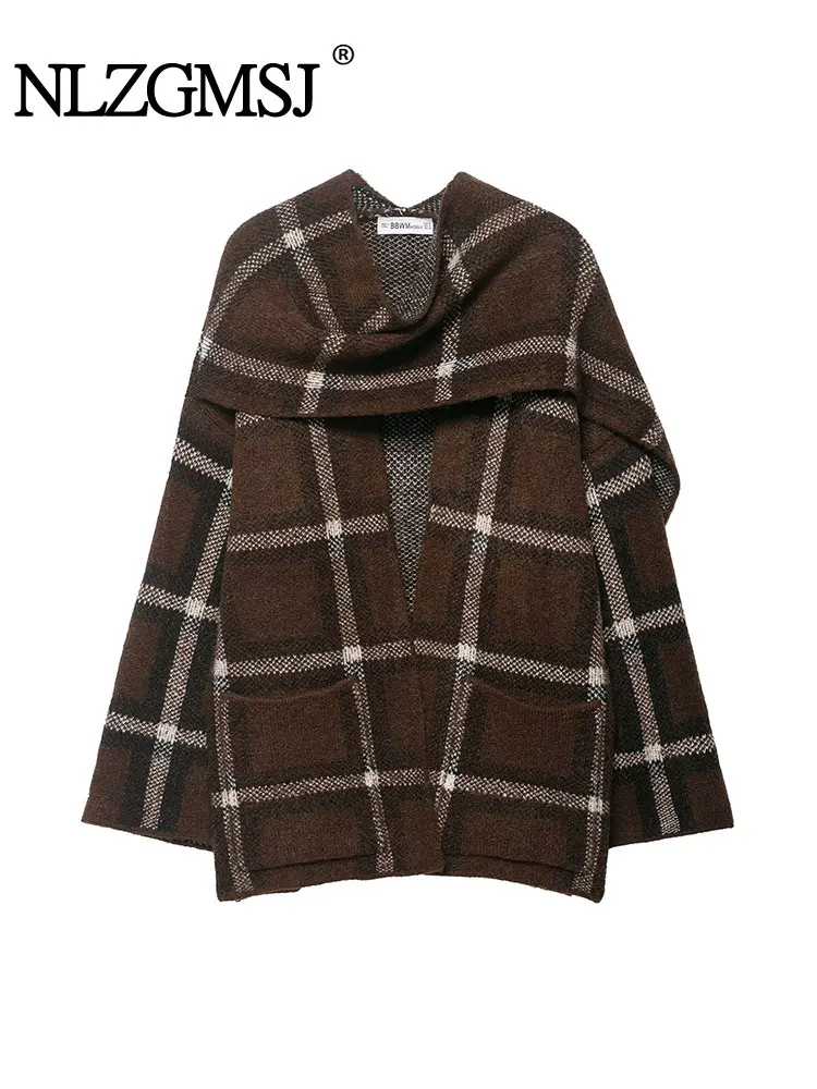

NLZGMSJ Women's 2025 Autumn Winter Outwear Woman Cardigan Coat Casual Jacket Crew Neck Tops Scarf Knitwear Women's Clothes