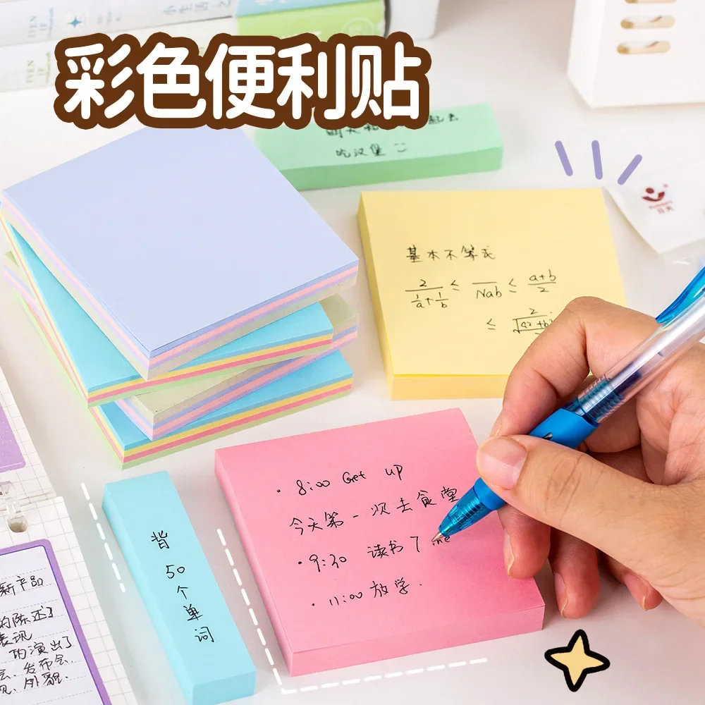 

100 Sheets Colorful Sticky Notes Memo Pads Sticker Notepads Page Marker Planner Stickers School Stationery Office Supplies