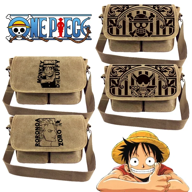 ONE PIECE Luffy Zoro Canvas Handbags Shoulder Bag Large Capacity Crossbody Bags For Teenager Messenger Bag Student School Bags