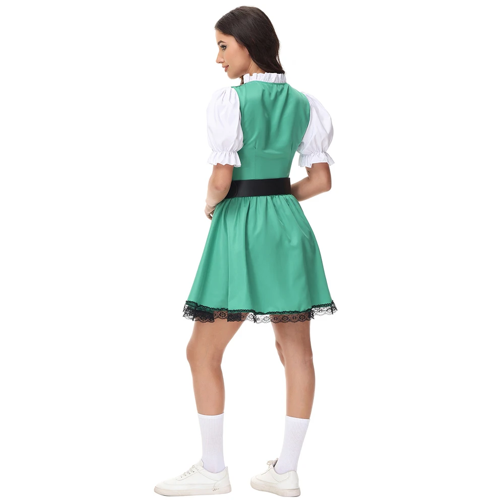 Traditional Couples Oktoberfest Costume Parade Tavern Bartender Waitress Outfit Cosplay Oktoberfest Men\'s Waiter Vest Costume