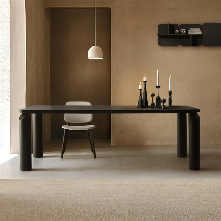 

Modern Luxury Oak Wood Rectangular Dining Table and 6 Chairs Set for Home or Restaurant Kitchen Factory Sale