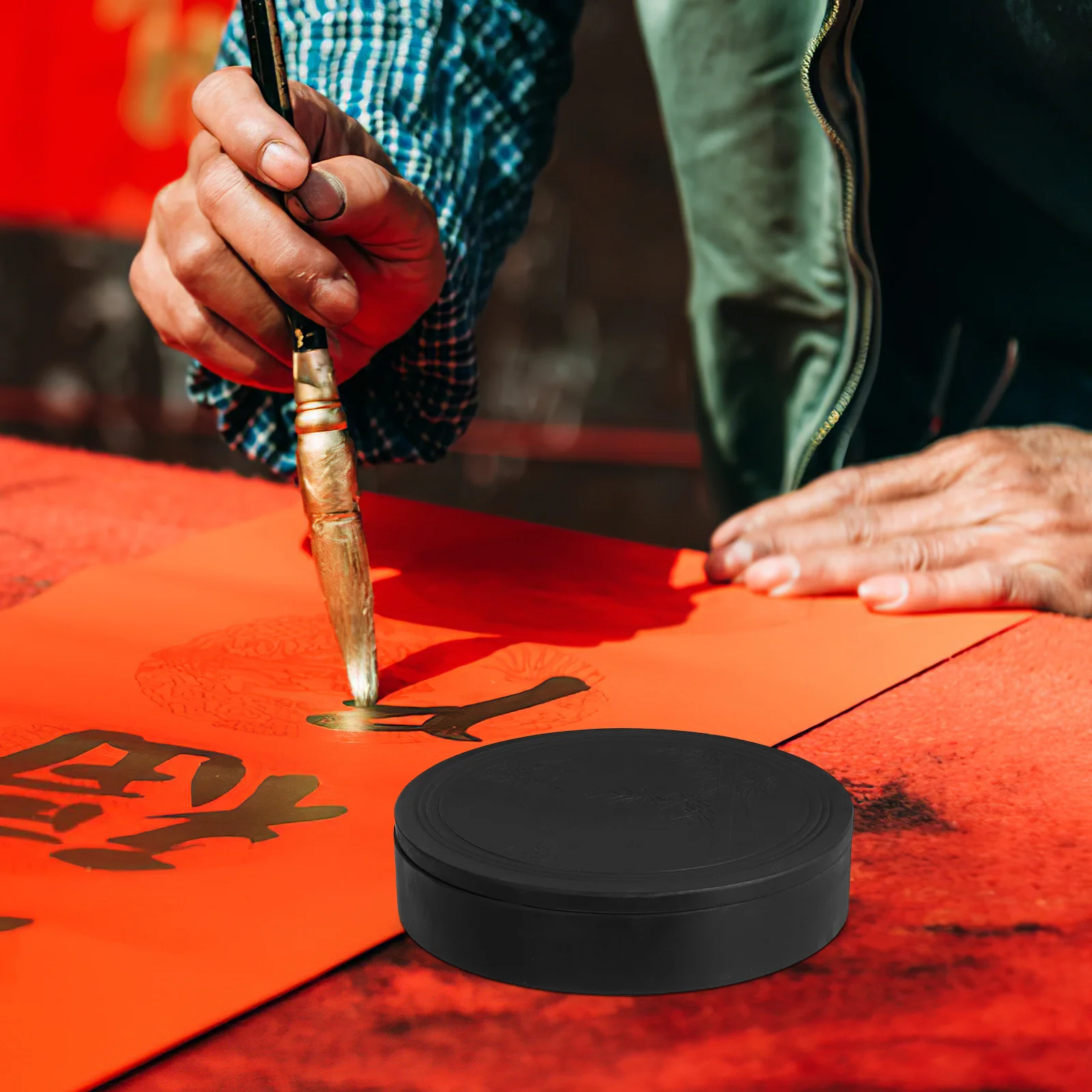 

Ink Dish Lid Chinese Calligraphy Writing Instrument Durable Easy Clean Natural Material Utensil Set Chinese Writing Instrument