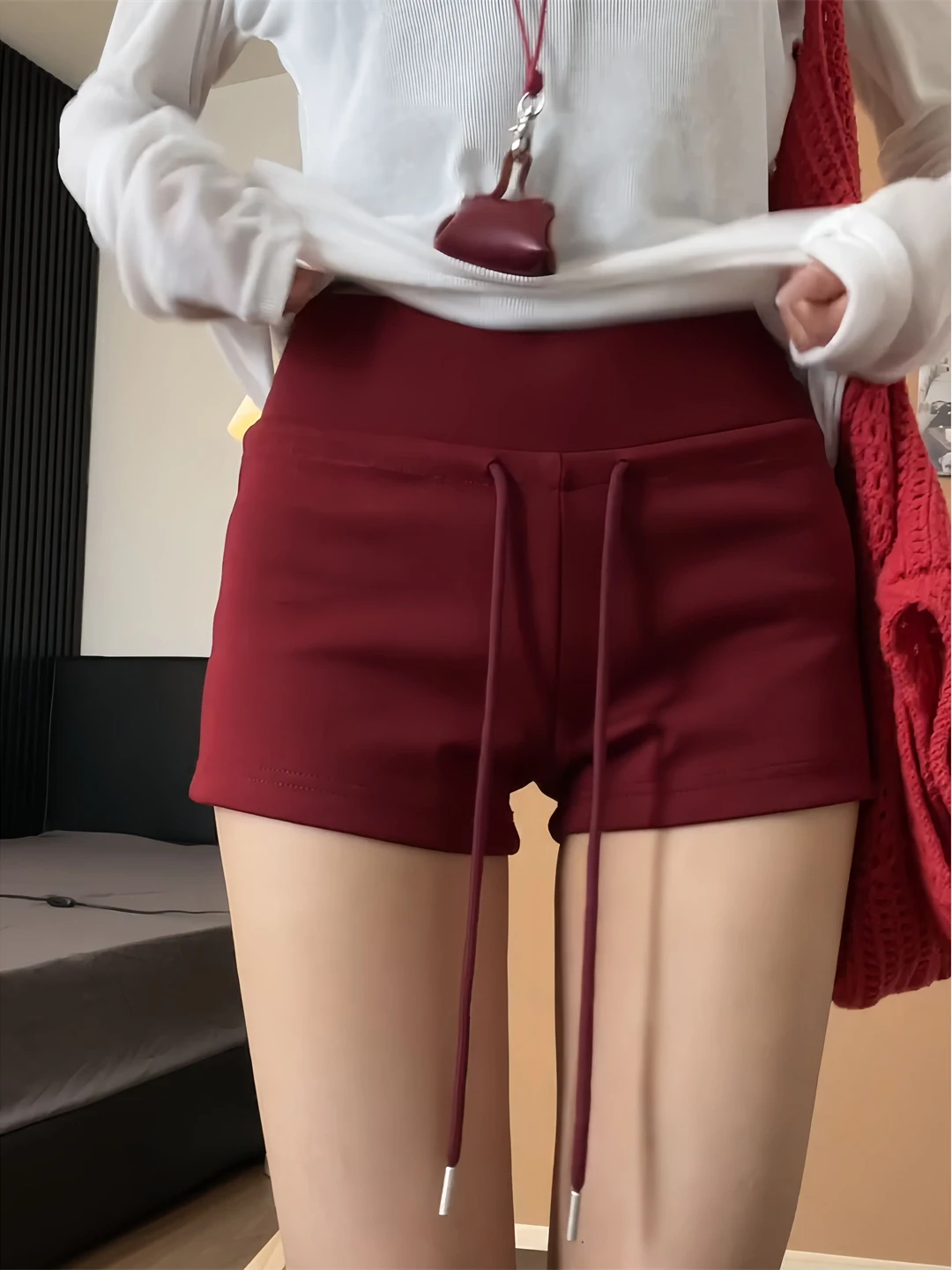 

Ultra Comfortable High Waist American Style Sports Shorts Women's Summer Outdoor Hot Girl A-Line Three-quarter Length Hot Pants