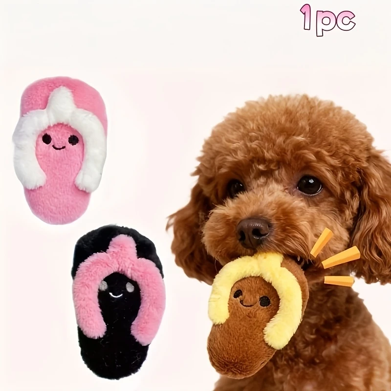 Schlappenförmiges Hundekau-Spielzeug | Strapazierfähiger Zahnreinigungs-Slipper aus Polyester-Mischgewebe für Welpen, ideal für Training und Zahnen – Detail 2