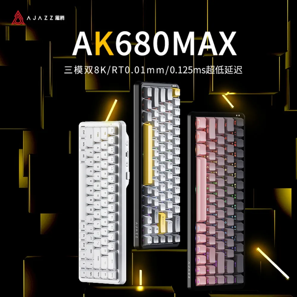 

AJAZZ AK680 MAX Механическая клавиатура Магнитный переключатель Горячая замена игровые аксессуары Трехрежимная беспроводная клавиатура RGB 8k Returns 0.01RT